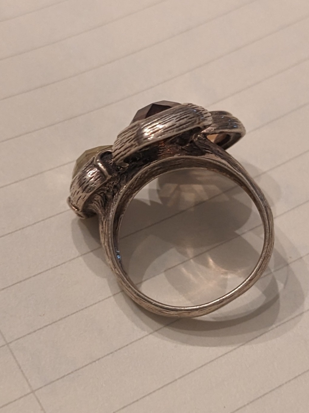 Triple-Stone Sterling Silver Cocktail Ring R - Picture 4 of 4